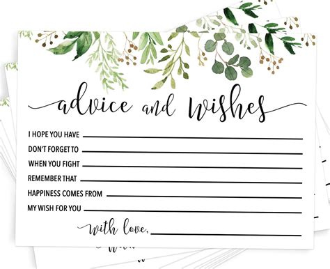 advice and wishes cards